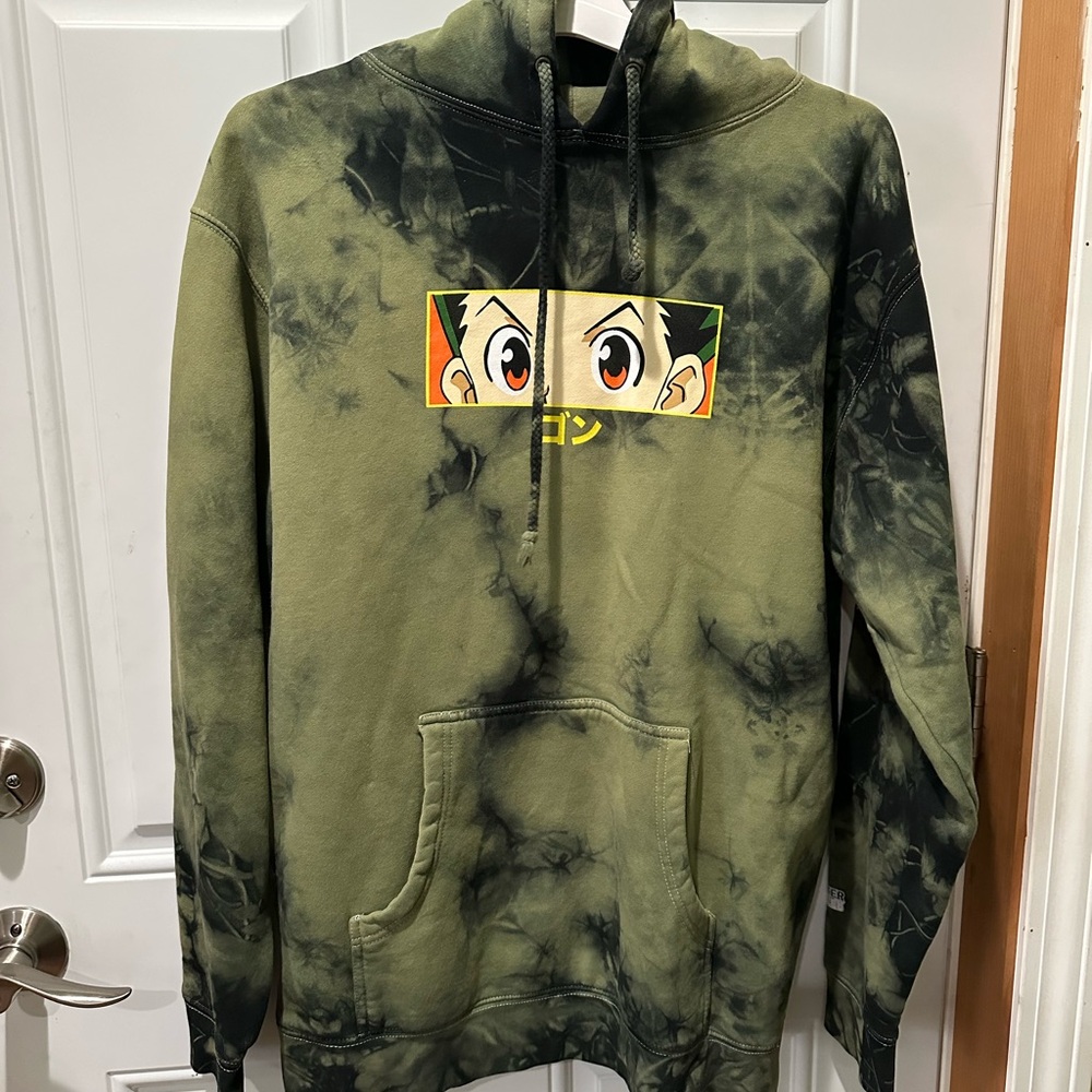 Green Tie-Dye Graphic Hoodie